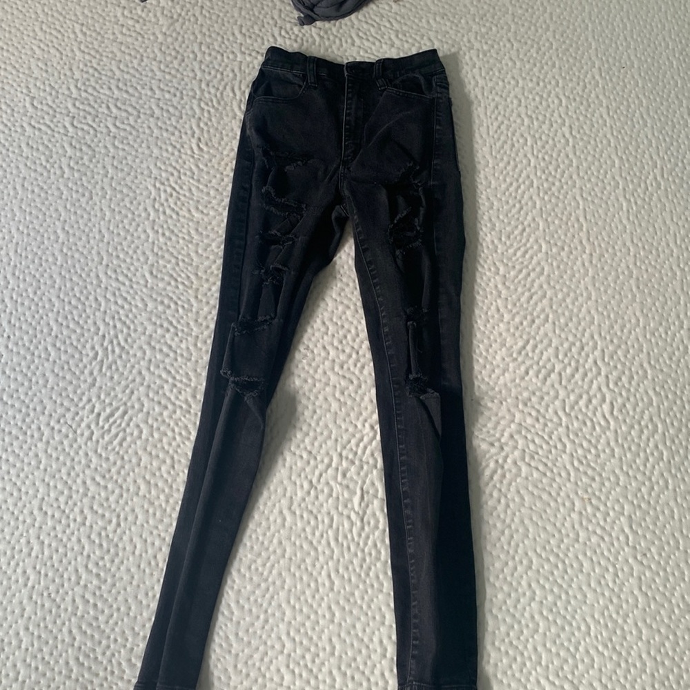 Black ripped jeans